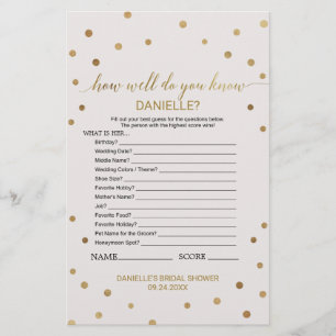 Papier Gold Polka Dot À Quel Point Connaissez-Vous Bien L