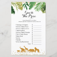 Gold safari animal Aquarelle devinez le prix Game