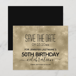 Papier Gold Shine 50e anniversaire Enregistrer la date Bu