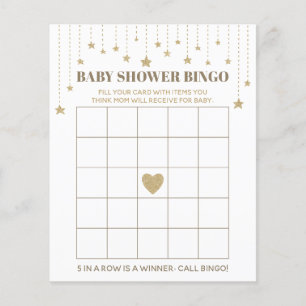 Papier Gold Twinkle Little Star Baby shower Bingo Jeu