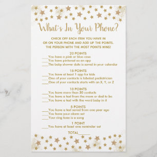 Papier Gold Twinkle Star What's In Your Phone Game
