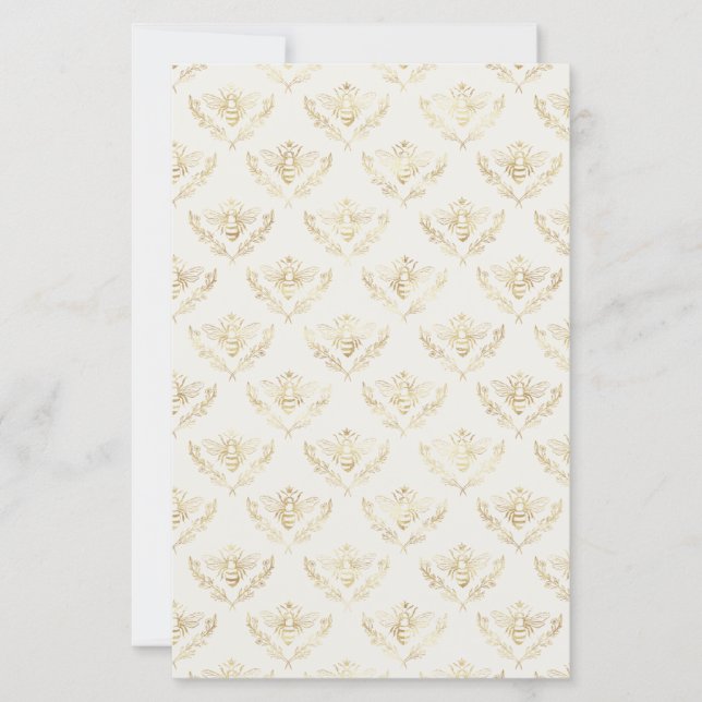 Papier Golden Bumble Bee avec un Motif de la Couronne (Devant)