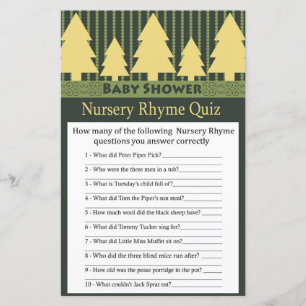 Papier Golden Christmas Tree Nursery Rhyme jeu de quiz