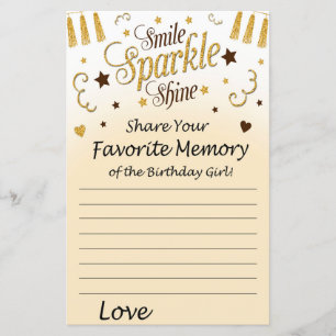 Papier Golden Favorite souvenir de la fille d'anniversair
