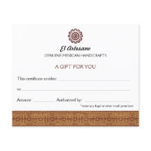 Golden Mexicaine Rose certificat cadeau blanc