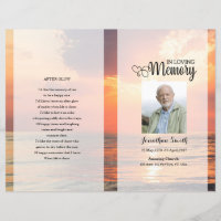 Golden sky Funeral Program template