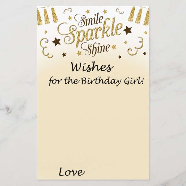 Papier Golden Wives pour la fille d'anniversaire (Devant)