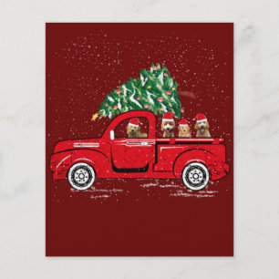 Papier Goldendoodle Riding Camion Rouge Père Noël Christm