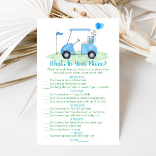 Papier Golf Baby shower Ce qui est dans votre jeu de télé