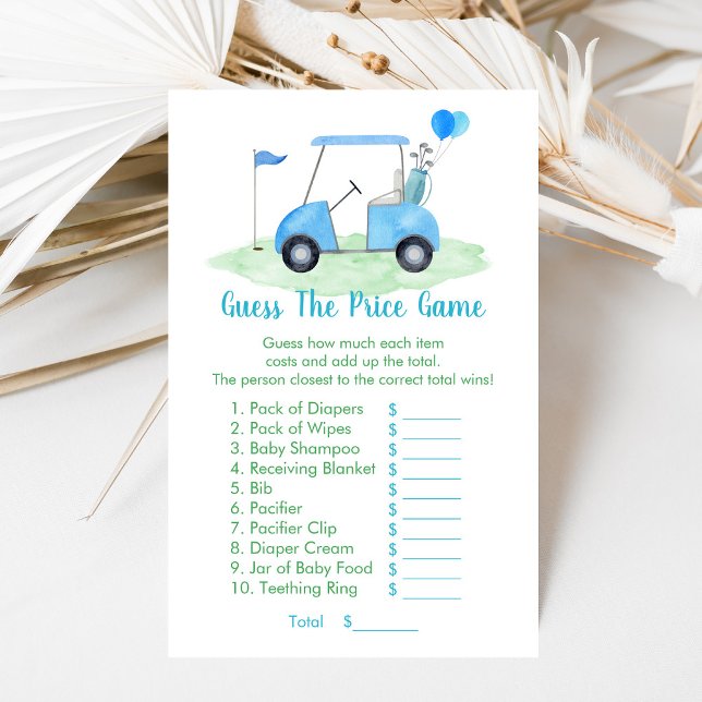 Papier Golf Baby shower Devinez Le Jeu Prix (Créateur téléchargé)
