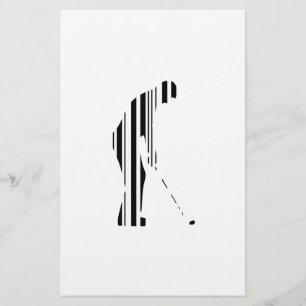 Papier GOLFEUR CODE BARRE Golf Golfing Sports Motif Conce