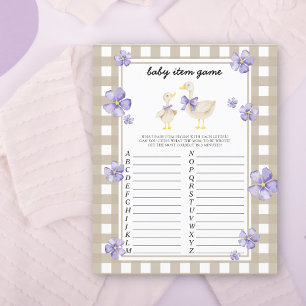 Papier Goose Baby Item Jeu. Jeu baby shower
