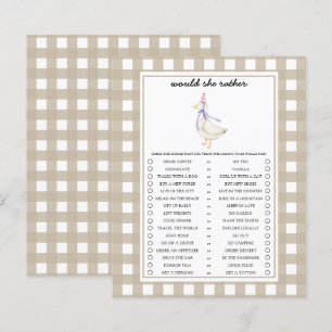 Papier Goose Voudrait-Elle Plutôt Baby shower Jeu