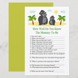 Papier Gorilla Jeu de baby shower pour savoir à quel poin