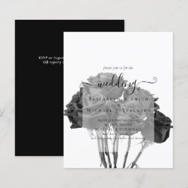 Papier Gothique Noir Rose Goth Wedding Invitation