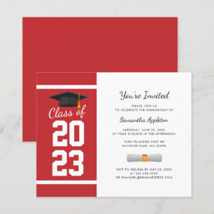 Papier Graduation 2025 Moderne Grad Party Invitation
