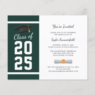Papier Graduation 2025 Script Green Grad Party Invitation