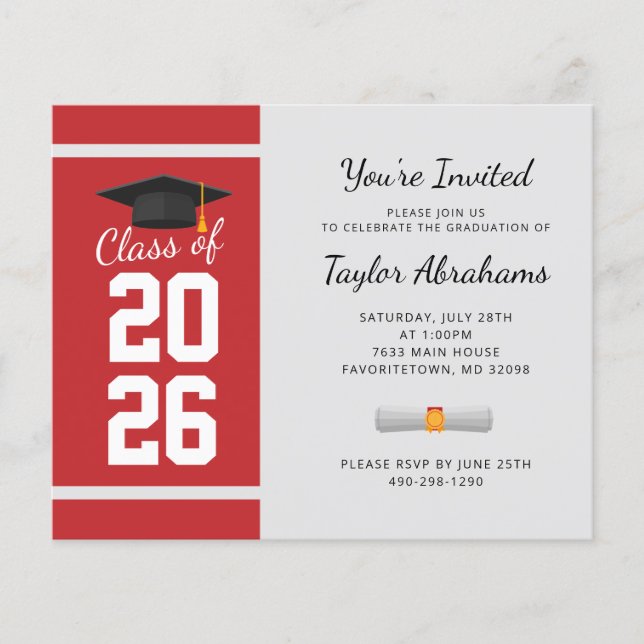 Papier Graduation 2025 Simple Grad Party Invitation (Devant)
