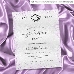 Papier Graduation argent lavande parties scintillant invi
