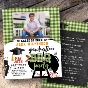 Papier Graduation BUDGET BBQ Party Plaid Photo Invitation