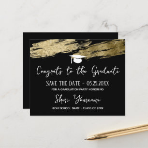 Papier Graduation Enregistrer la date Or noir