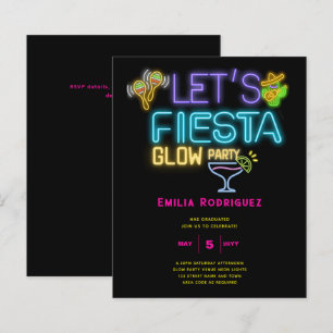 Papier Graduation Glow Party Invitación Fiesta de Neón