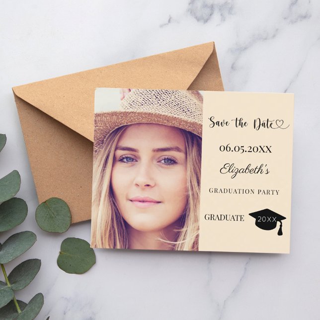 Papier Graduation Party champagne Save the Date card (Créateur téléchargé)