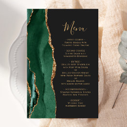 Papier Grand Budget Emerald Green Or Agate Mariage foncé