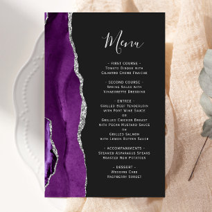 Papier Grand Budget Purple Argent Agate Mariage foncé Men