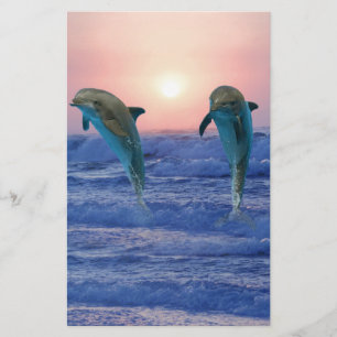 Papier Grand dauphin au lever du soleil