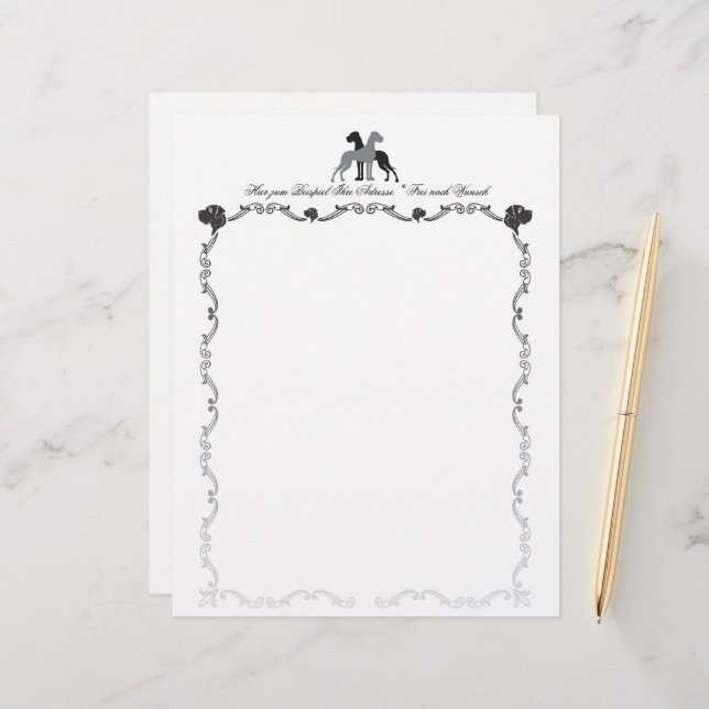 Papier Grande Dane (Devant/Arrière en situation)