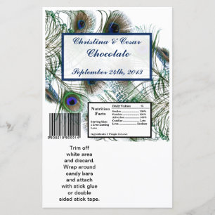 Papier Grandes barrettes de Hershey Peacock Plumes Bleu