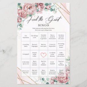 Papier Grandes pivoines roses verdure Trouvez Le Bingo In