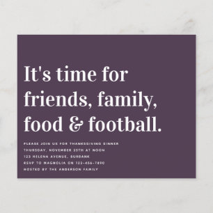 Papier Gras De Nourriture Football Thanksgiving Dîner Inv