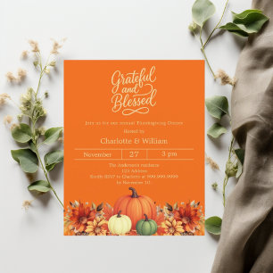 Papier Gratuit citrouille orange Thanksgiving invitation
