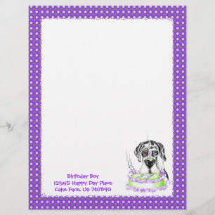 Papier Great Dane Harlequin UC Birthday Cake