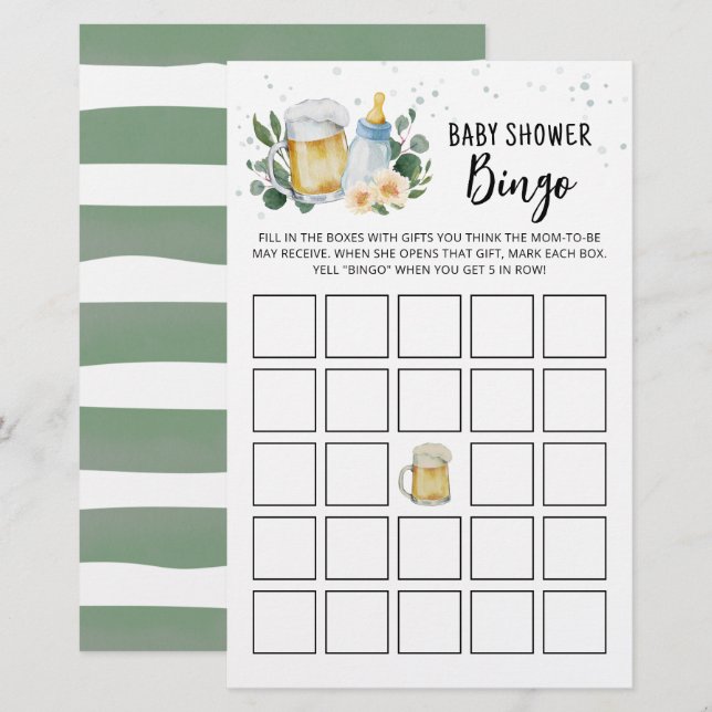 Papier Green Baby est en train de brasser Baby shower Bin (Devant / Derrière)