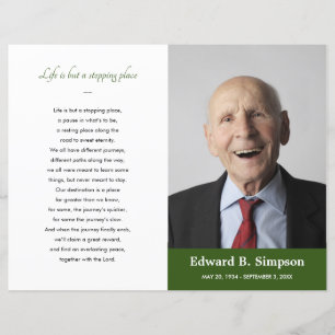 Papier Green Celebration of Life Funeral Program Photo