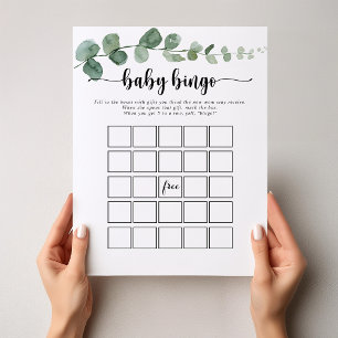 Papier Green Delight Eucalyptus Baby Bingo Douche Jeu