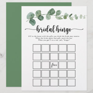 Papier Green Delight Eucalyptus Bridal Bingo Jeu