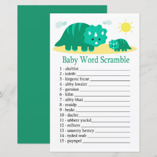 Papier Green Dino Baby jeu de brouillage de mot pour bébé