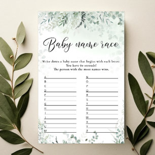 Papier Green Eucalyptus Baby Name Race Game