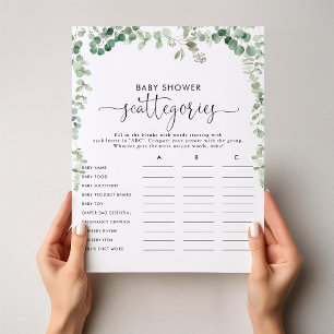 Papier Green Eucalyptus Baby shower Scattegmes