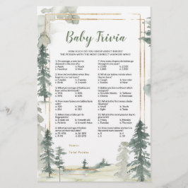 Papier Green Forest Adventure Baby Trivia Game