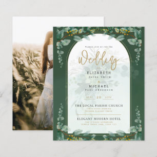 Papier Green Gold PHOTO Mariage Inviter BUDGET