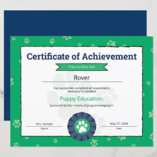 Papier Green Puppy Program Pet Obedience School Pré Puppy