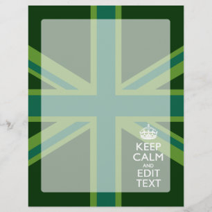 Papier Green Teal Keep Calm And Have Your Text Union Jack