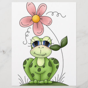 Papier grenouille à fleur rose