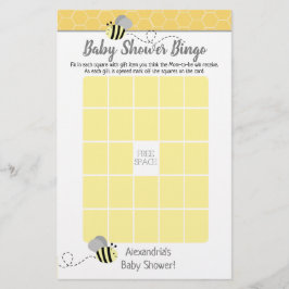 Papier Grey Bumble Bee Baby shower Bingo Jeu