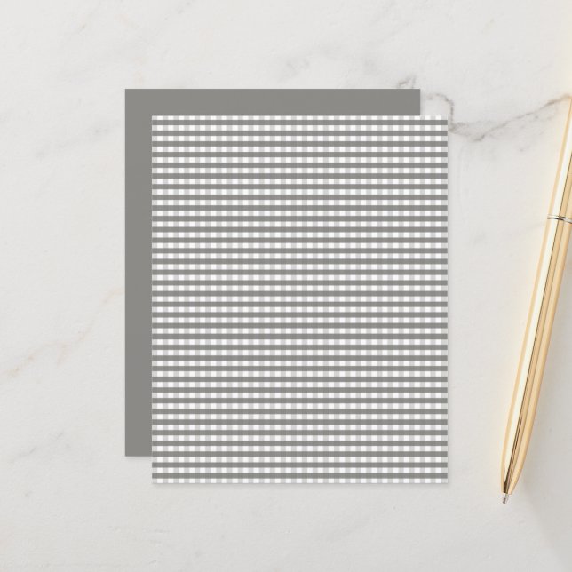 Papier Grey En vichy Motif (Devant/Arrière en situation)